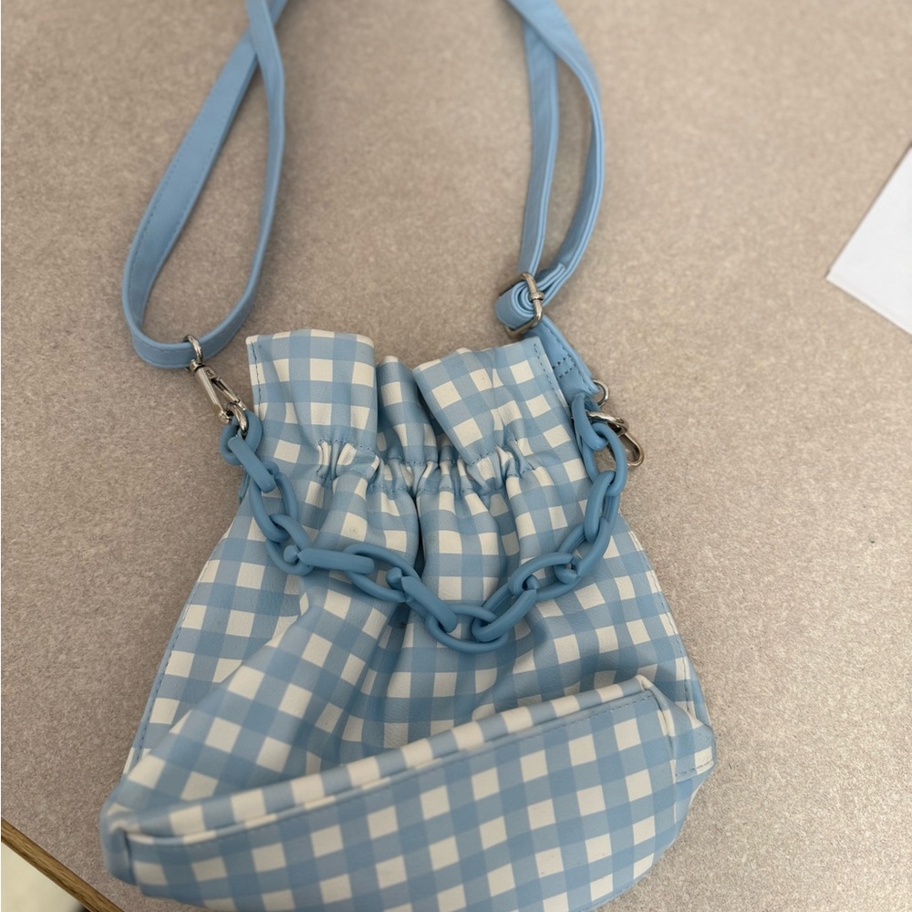 Blue Checkered Women's Bag